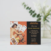 男の子のトランプのポーカー夜、男の子夜、STRIPCLUBの独身 ポストカード (スタンド正面)