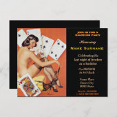 男の子のトランプのポーカー夜、男の子夜、STRIPCLUBの独身 ポストカード (正面/裏面)