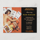 男の子のトランプのポーカー夜、男の子夜、STRIPCLUBの独身 ポストカード (正面)