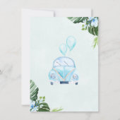 男の子のドライブバイパレードベイビーベイビーシャワー招待状 招待状 (裏面)