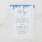 男の子のドーナツ粉ベビーシャワー 招待状 (正面/裏面)