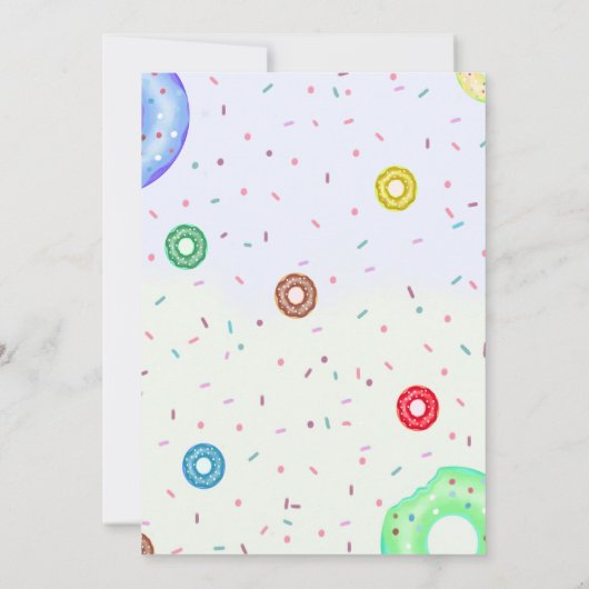 男の子のドーナツ誕生日パーティーの招待 招待状 (裏面)