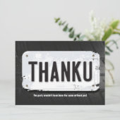 男の子のナンバープレートのサンキューカード サンキューカード (スタンド正面)