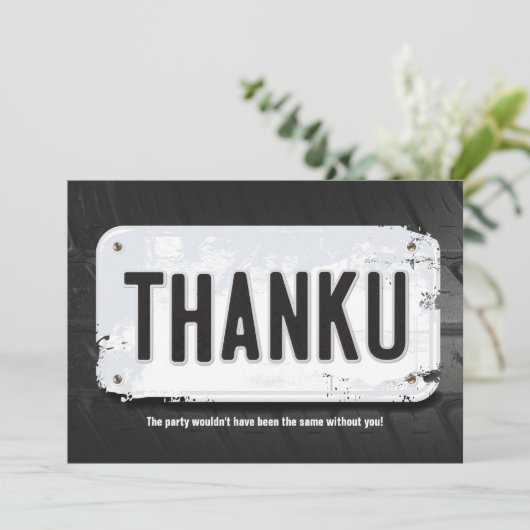 男の子のナンバープレートのサンキューカード サンキューカード (スタンド正面)