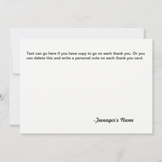 男の子のナンバープレートのサンキューカード サンキューカード (裏面)