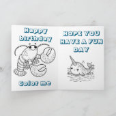 男の子のハッピーバースデーカードは海底でパーソナライズ サンキューカード (内部)