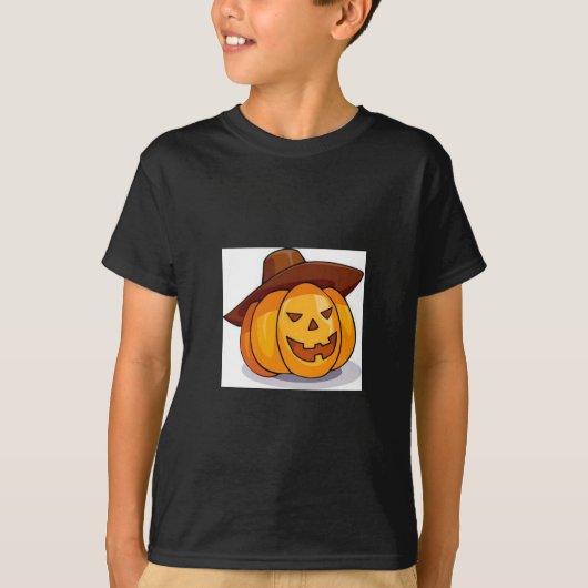 男の子のハロウィンジャック – O – ランタンTシャツ Tシャツ (正面)