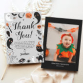 男の子のハロウィン誕生日写真 サンキューカード