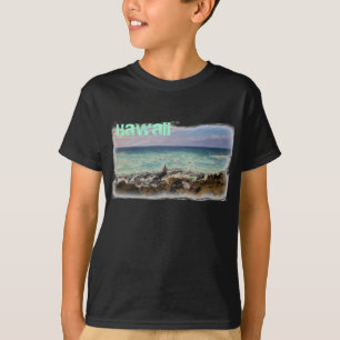 男の子のハワイのビーチのワイシャツ Tシャツ