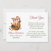 男の子のバイキングパーティー赤ちゃんシャワーサンキューカード 招待状 (正面)