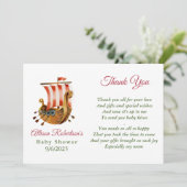男の子のバイキングパーティー赤ちゃんシャワーサンキューカード 招待状 (スタンド正面)