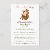 男の子のバイキングパーティー赤ちゃんシャワーベビー本 エンクロージャーカード (正面)