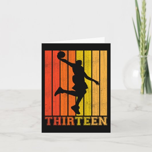 男の子のバスケットのための幸せな13誕生日の装飾 カード (正面)