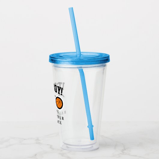 男の子のバスケットボールのベビーシャワーのアクリルのタンブラーガラス アクリルタンブラー (左)