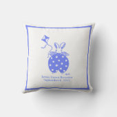 男の子のバニーの誕生日の枕 クッション (裏面)