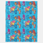 男の子のパターンのための列車と車 フリースブランケット (正面)