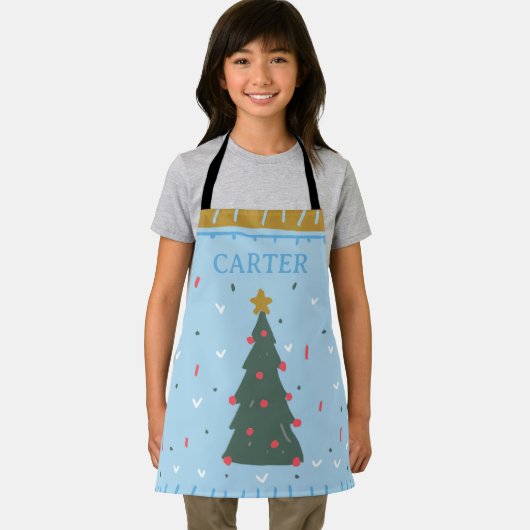 男の子のパーソナライズされたクリスマスのキッチンエプロン エプロン (インサイチュ)