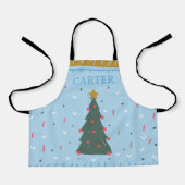 男の子のパーソナライズされたクリスマスのキッチンエプロン エプロン (正面)