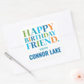 男の子のパーソナライズされたハッピーバースデープレゼント スクエアシール (封筒)