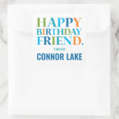 男の子のパーソナライズされたハッピーバースデープレゼント スクエアシール (バッグ)