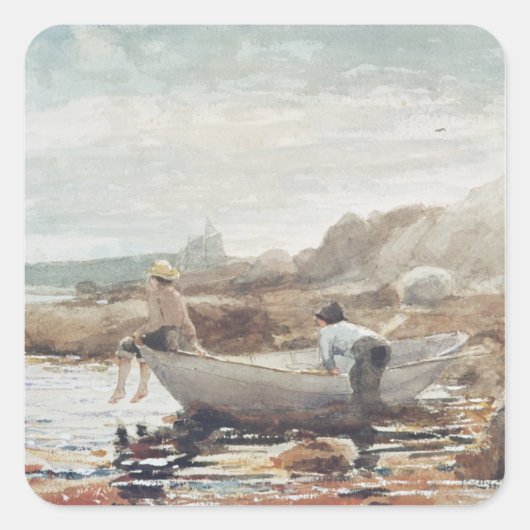 男の子のビーチ スクエアシール (正面)