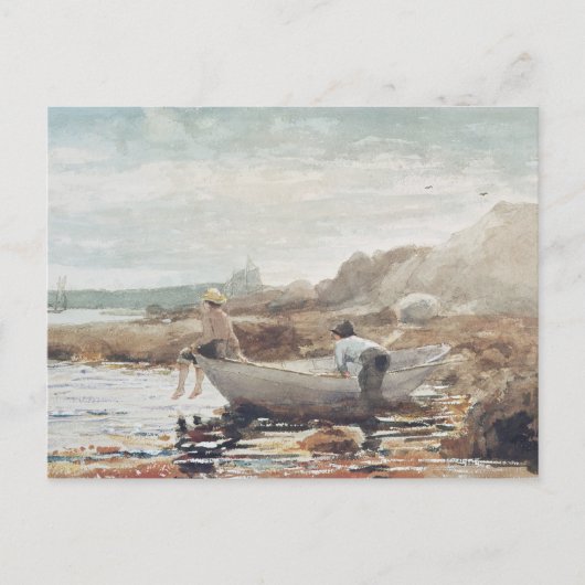 男の子のビーチ ポストカード (正面)