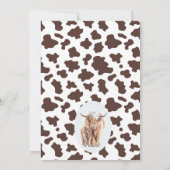 男の子のフローラボホホーホーホーホー牛ハイランド牛の赤ちゃんシャワー 招待状 (裏面)