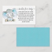 男の子のブックリクエストかわいい象 エンクロージャーカード (正面/裏面)