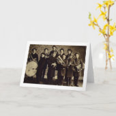 男の子のブラスバンド、ワルシャワインディアナのヴィンテージ カード (黄色い花)