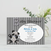 男の子のベビーのパンダのベビーシャワーの招待状 招待状 (スタンド正面)