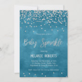 男の子のベビーはベビーシャワーの招待状を振りかけます 招待状 (正面)