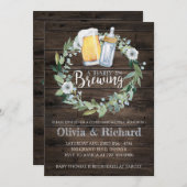 男の子のベビーは醸造ベビーシャワー招待状 招待状 (正面/裏面)