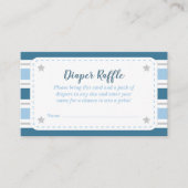 男の子のベビーシャワーのおむつのラッフルカード エンクロージャーカード (正面)