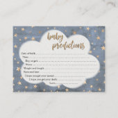 男の子のベビーシャワーのためのベビーの予言カード コーリングカード (正面)