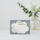 男の子のベビーシャワーのためのベビーの予言カード コーリングカード (スタンド正面)