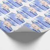 男の子のベビーシャワーのギフトの包装紙 ラッピングペーパー (角)