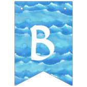 男の子のベビーシャワーのパーティーの装飾のクジラの海洋波 バンティングフラッグ (第3の旗)