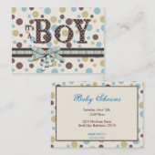 男の子のベビーシャワーのメモカード 名刺 (正面/裏面)