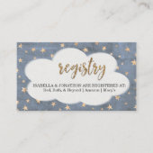 男の子のベビーシャワーの招待状のための登録の挿入物 エンクロージャーカード (正面)