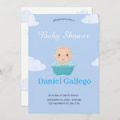 男の子のベビーシャワーの招待状 - スウィート 招待状 (正面/裏面)