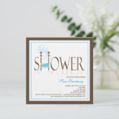 男の子のベビーシャワーの招待状-睡眠のベビー 招待状 (スタンド正面)