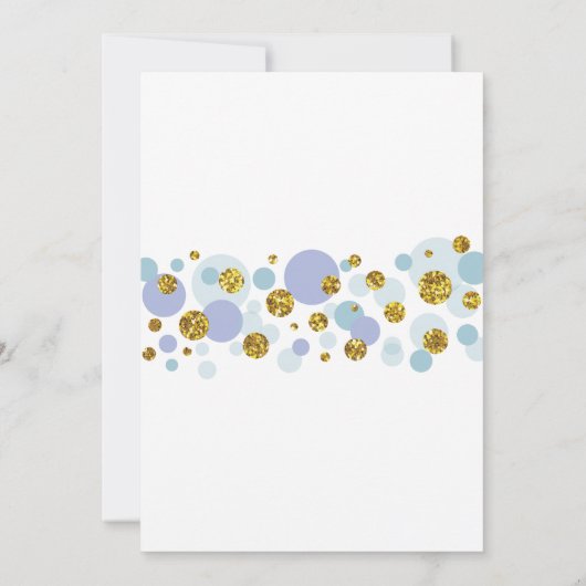 男の子のベビーシャワーの青い金ゴールドの招待をぽんと鳴らすために用意して下さい 招待状 (裏面)