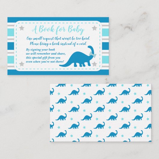 男の子のベビーシャワーはブックカードを持って来ます エンクロージャーカード (正面/裏面)