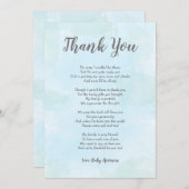 男の子のベビーシャワーは詩が付いているノート感謝していしています サンキューカード (正面/裏面)
