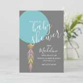 男の子のベビーシャワータッセルボホーバルーン招待状 招待状 (スタンド正面)