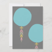 男の子のベビーシャワータッセルボホーバルーン招待状 招待状 (裏面)