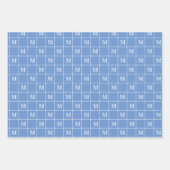 男の子のベビーシャワーモノパーソナライズされたグラムの足跡  ラッピングペーパーシート (正面)