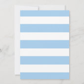 男の子のベビーシャワー招待状、ネイビーブルーのストライプ 招待状 (裏面)