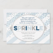 男の子のベビーシャワー招待状 ネイビーブルー シルバー 招待状 (正面)