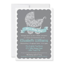 男の子のベビーシャワー招待状